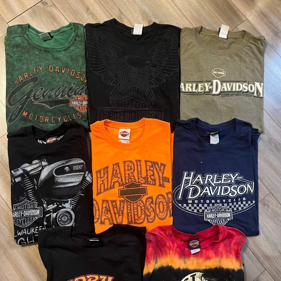 Harley Davidson Mens Graphic T-Shirt Lot of 8 Biker Tees Travel XL - Picture 2 of 16